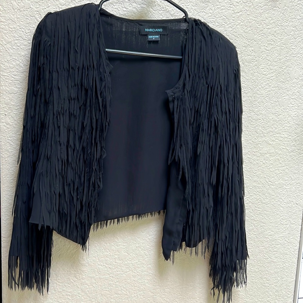 Marciano Wrap for Dress- Cover Up with Fringe All Around